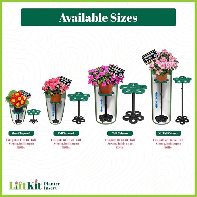 XL Tall Column Plant Riser Fill Bottom of Tall Flower Pots and XL Plant Containers | Indoor and Outdoor (20-34" Rise, 10" Base, 10" Top)