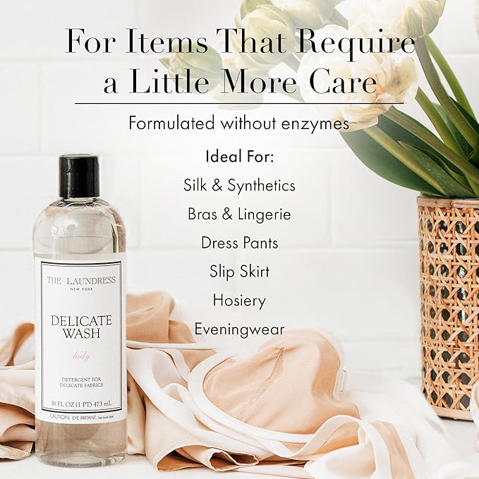 The Laundress Delicate Wash, Double Concentrated, Lady Scent, Detergent Delicate, Lingerie & Silk Detergent, Lingerie Wash, 16 Fl Oz (Pack of 2)