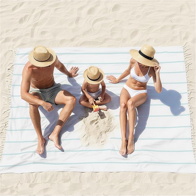 Turkish Beach Towel Pool Throw Blanket Sandproof Fast Dry Thin Extra Large Sand Cruise Essentials Cloud Surf Gear Hot Tub Spa Accessories Travel Must Haves Summer Vacation Gadget Hawaii Necessities