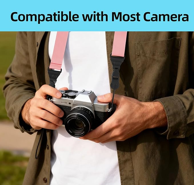 Adjustable Camera Neck Strap: Comfortable iPad Strap Nylon Neck Lanyard for iPad/Samsung Tablet Case, Camera Binocular Crossbody Laptop Luggage Bag (Light Pink)
