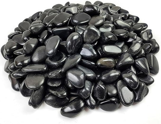 Black Pebbles for Indoor Plants, Natural Polished River Rocks, Small Decorative Stones for Planters Vase Fish Tank Aquariums Landscaping Garden, 10lbs