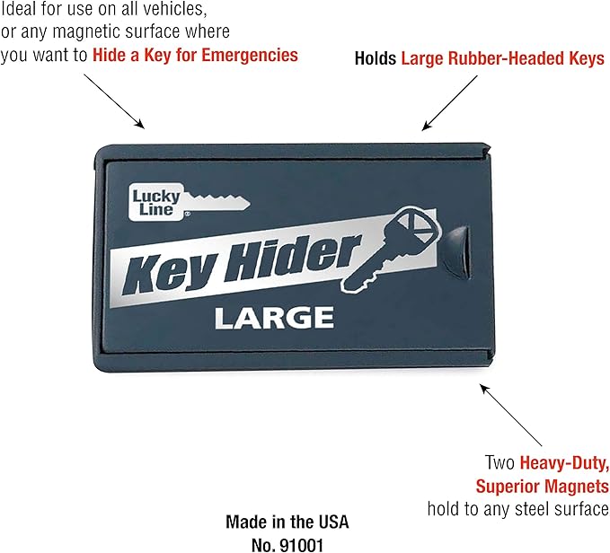 Lucky Line Large Magnetic Key Hider Case Holder for Standard Size Keys (91001)