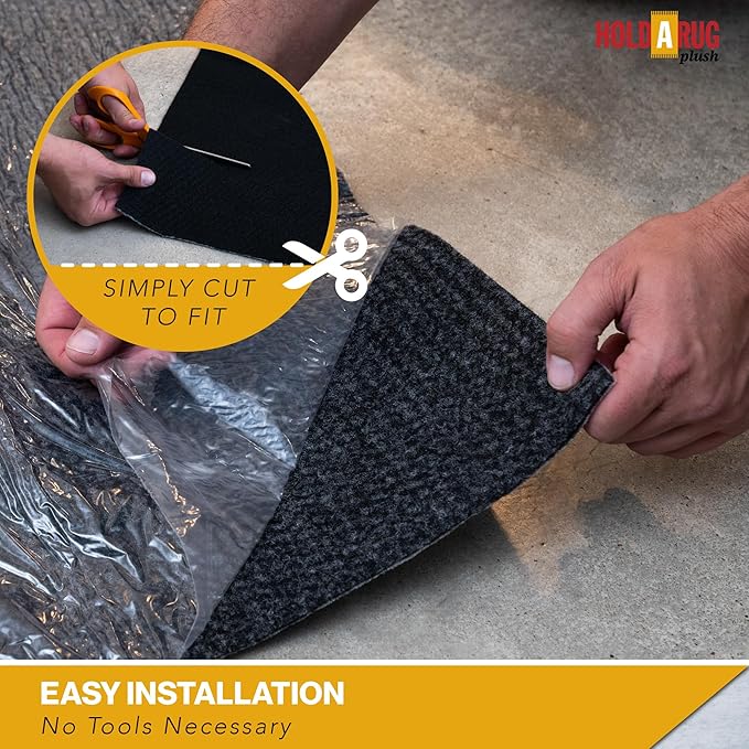 Hold-a-Rug Plush 2' x 4' Nonskid, Nonslip Rug Pad, Reversible Gripper, ¼ Thick, Safe for All Floors and Carpet, Keeps Area Rugs Secure