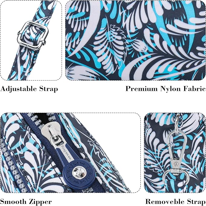 AOCINA Small Wristlet Wallet for Women RFID Blocking Crossbody Purse Gifts for Valentine's Day Nylon Cell Phone Purses