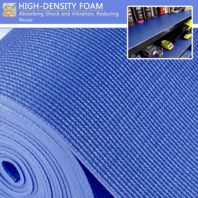 Foam Toolbox Liner Shelf Liner, Thickened Durable Pad Tool Box Mat for Protecting Your Tools, Work Surfaces, Garage, and Chests (Blue, 18 inch x 24 ft)
