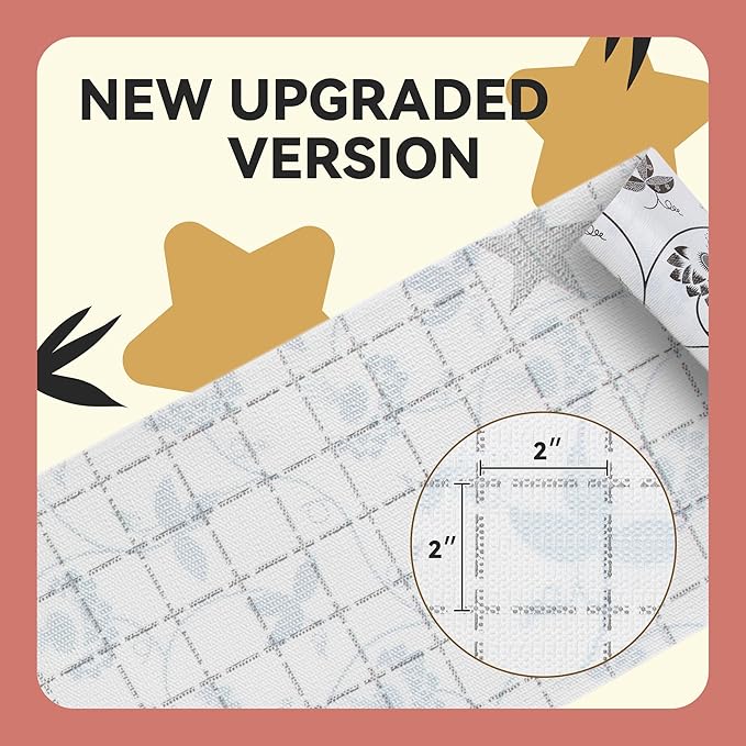 [Upgrade Version] RAY STAR Shelf Liner, Non Adhesive Black Leaves Floral Cabinet Liner for Pantry Drawer, Strong Grip Non Slip, Shelf Liners for Kitchen Cabinets Cupboard 12 Inch x 10 FT (4 Rolls)