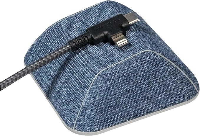Smartish® Magnetic Cord Holder - Cable Wrangler Organizer with Magnet Clips for Charger Management on Desktop, Nightstand for USB-C + Lightning - Blue Jeanie