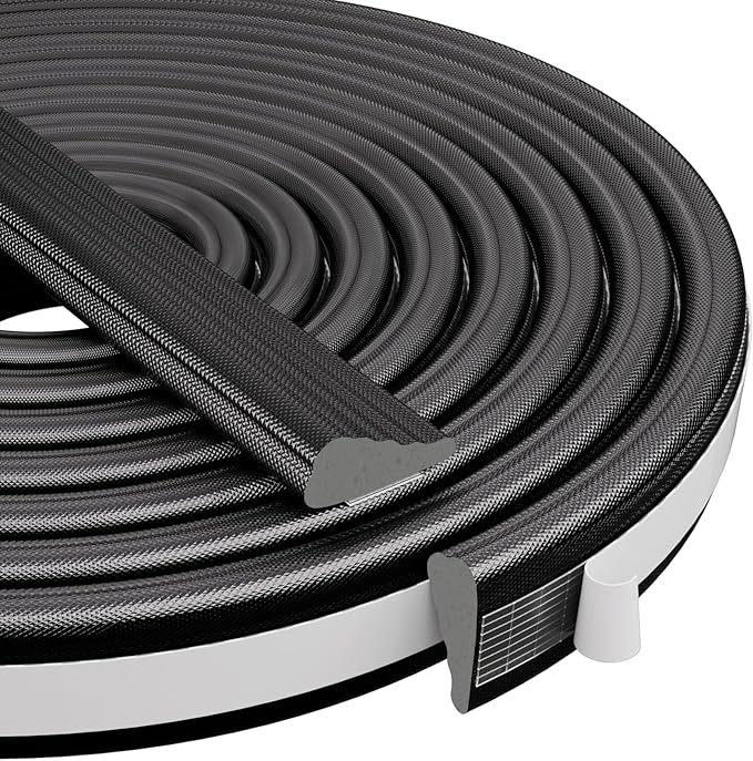 Wedge-Shape Window Weather Stripping Door Frame Seal Strip 118” Black,Upgrade Black Foam,Soundproofing,Draft Stopper,Winter Insulation,Noise Blocker, Gap Filler for Exterior Front Door Side