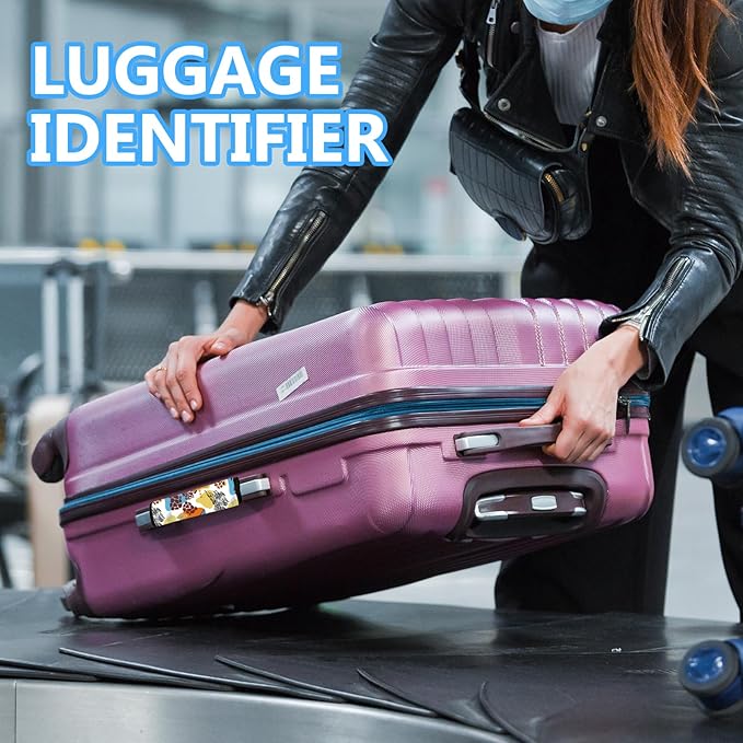 Luggage Handle Wrap 3Pcs Suitcase Identifier - Bogg Bag Strap Wrap Cover, Easy Identification Bright Neoprene Marker Sleeve Grips Comfort Travel Accessories for Airport (Y09)