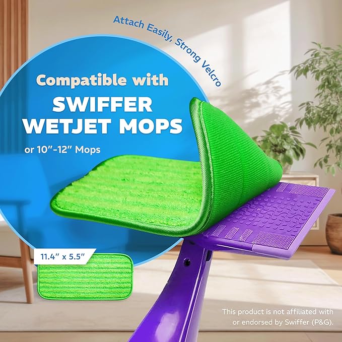 Befanty 2 Pack Reusable Mop Pads, Compatible with Wet Jet, Wet Pads Refill for WetJet, Microfiber Cloths for Hardwood Floors Cleaning, Machine Washable Mop Pads, Wet Dry Use, Scraper Included