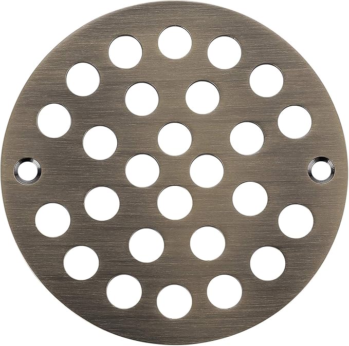 vouruna 4-Inch Screw-in Shower Strainer Drain Cover Replacement Floor Strainer (Antique Brass)