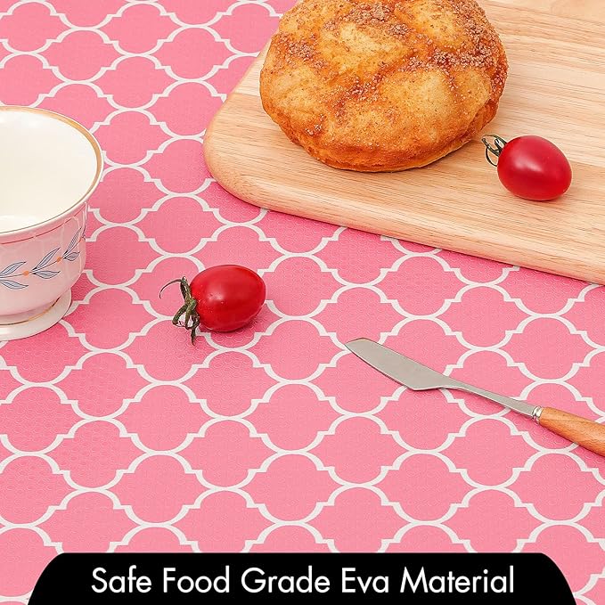 Cooyes Shelf Liner, Non-Adhesive Drawer and Cabinet Liner, EVA Washable Oil-Proof Shelf Paper for Kitchen Cabinets, Refrigerator, Storage, Desks with Modern Pattern
