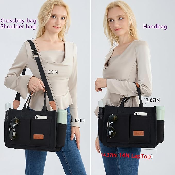 Canvas Tote Bag for Women,Women's Bags Crossbody Bags Work Laptop Tote Bag Large Handbags Purse for Travel Nurse Teacher