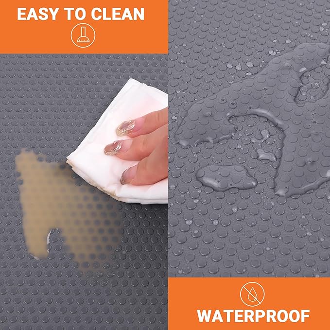 FLPMIX 24-Inch Wide Cabinet Shelf Liner: Waterproof Under Sink Mat Dark Grey 24 x 300 - Washable Easy to Cut Large Kitchen Drawer Liner for Pantry Cupboard