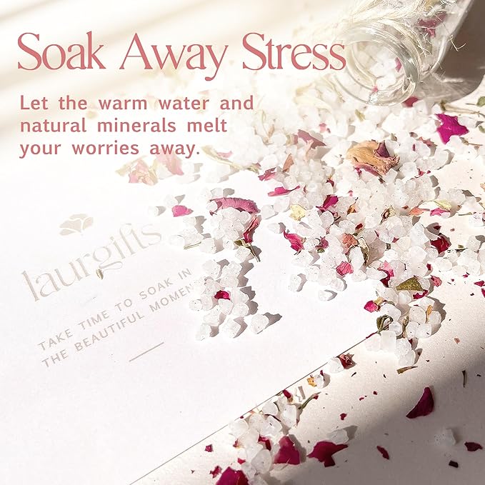 Orchid & Jasmine Spa Box for Women – Birthday, Christmas & Pink Gifts, Self Care & Relaxation Set with Candle, Soap & Bath Salts – Elegant Ready-to-Give Package for Mom, Sister, or Friend