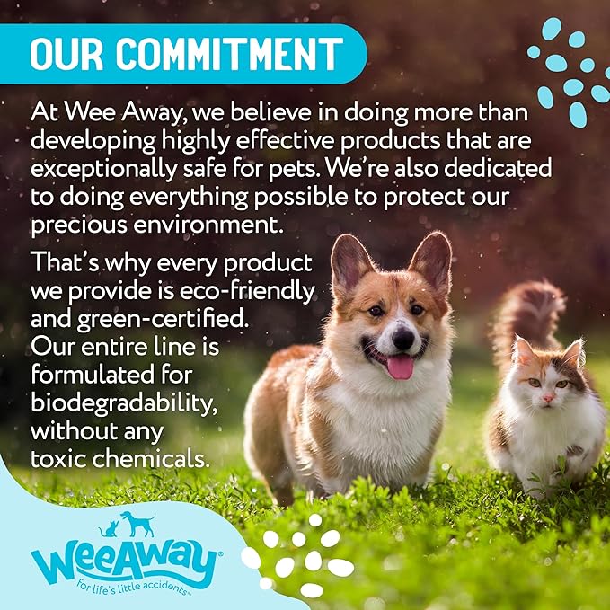 Wee Away X2 Dog Urine Stain & Odor Remover – Double Strength Enzyme Spot Cleaner for Dog Pee, Marking & Odor Removal – Carpet, Furniture & Bedding, Non-Toxic, 16oz