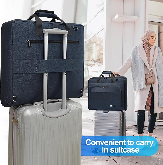 Modoker Carry On Garment Bags for Travel Hanging Clothes Suit Bag Luggage Organizer, Foldable Suit Carrier Gift for Men Women