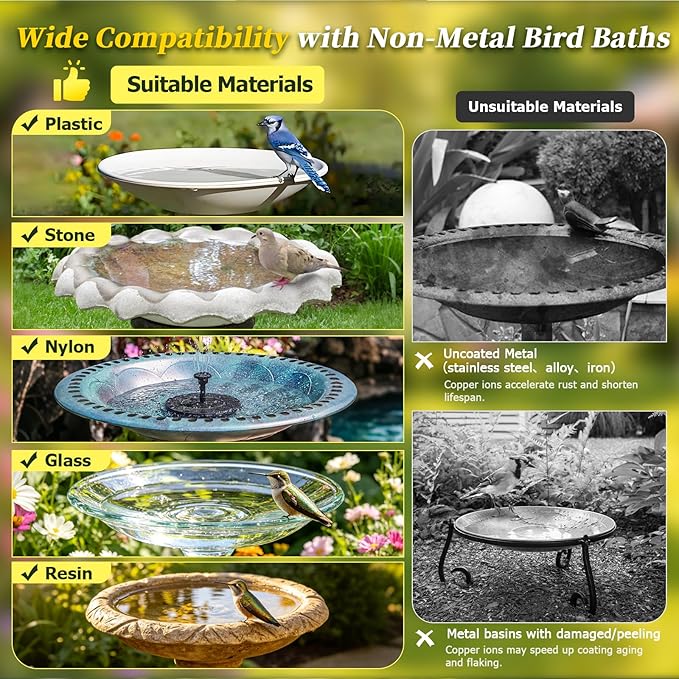 Bird Bath Copper Disk, 1pcs Sunflower Shaped 99.99% Pure Copper Cleaning Disc Plate for Physical Safe Water Purification All-Season for Outdoor Wildlife Bird Bowls Birdbaths Solar