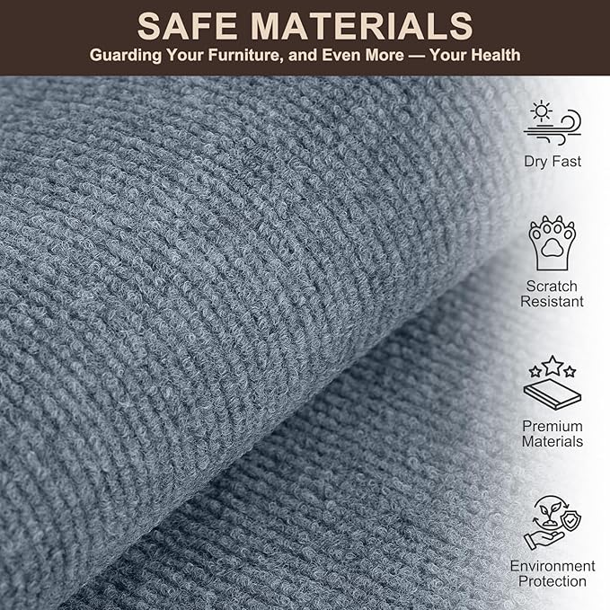 Cat Scratch Couch Furniture Protector, Self-Adhesive & Cuttable Furniture Scratch Protector Pad, Wear-Resistant Wall & Sofa Guard, Multi-Functional Cat Scratcher Light Gray