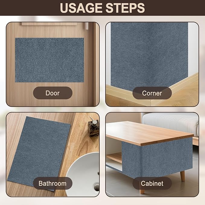 Cat Scratch Couch Furniture Protector, Self-Adhesive & Cuttable Furniture Scratch Protector Pad, Wear-Resistant Wall & Sofa Guard, Multi-Functional Cat Scratcher Light Gray