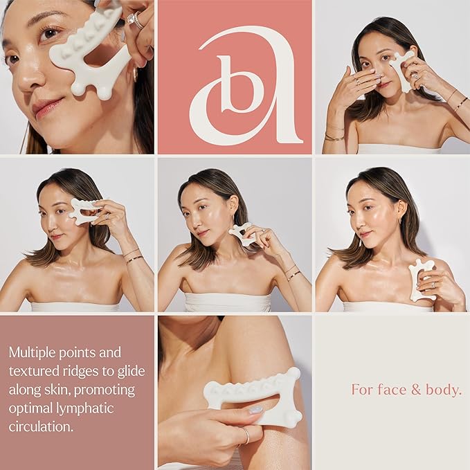 byAVA Gua Sha Jelloskin Lymphatic Massage Tool | Ceramic GuaSha for Face & Body Massage Tool | Patented Design for Lymphatic Drainage, Face Lift & Muscle Relief Body Massager