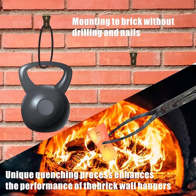 Brick Clips 24 Pcs Brick Clips for Hanging Outdoors Heavy Metal Brick Wall Hangers for Outside Home Decor Brick Hooks for 2-1/4 Inches to 2-3/8 Inches High Bricks