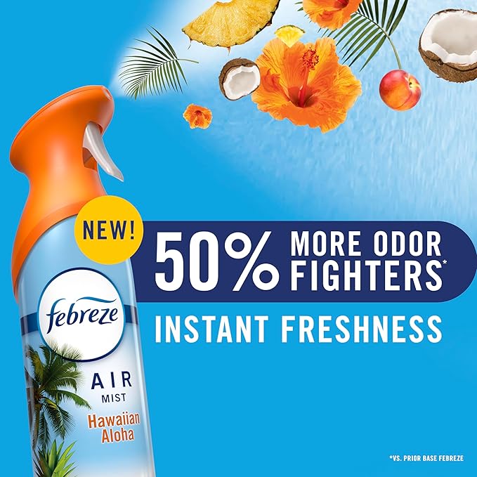 Febreze Air Mist, Air Freshener Spray, Odor Fighting Room Spray, Deodorizer for Home Bathroom Kitchen Office Apartment Dorm Room Classroom, Lilac Sunrise Scent, 8.1oz (Pack of 3)
