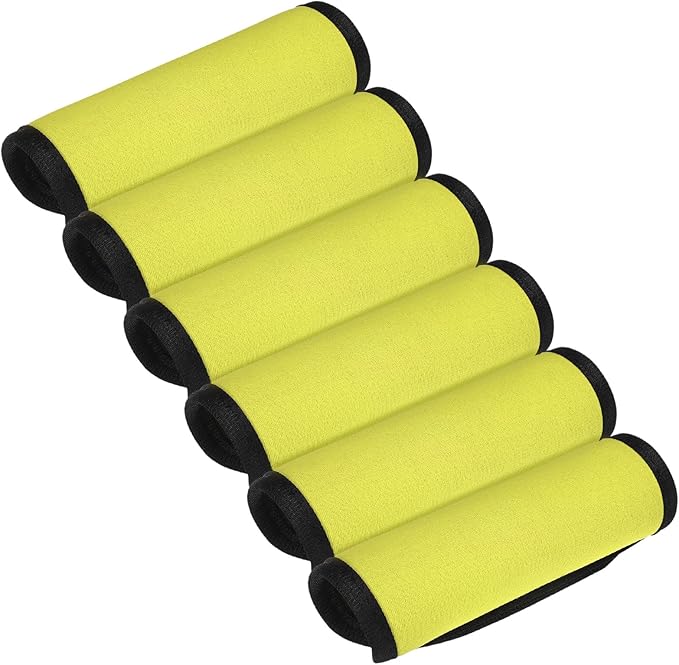 TIXIPEM Luggage Handle Wrap [6PCS] - Neoprene Luggage Identifiers Use for Suitcases & Carry on & Travel Accessories - [Yellow-6IN/15CM] Comfort Grip Handle Cover