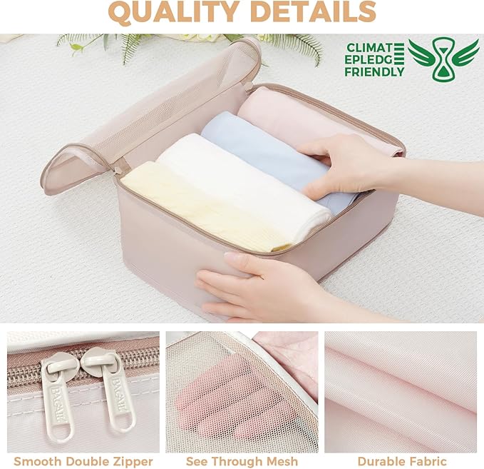 BAGAIL 9 Set Packing Cubes with Packing List Luggage Packing Organizers for Travel Accessories
