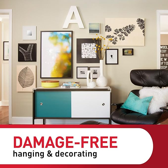 Command Large Frame Hanger, 5 lb Capacity, 1-Hanger, 2-Strips, 2-Frame Stabilizer Strips, Indoor Use