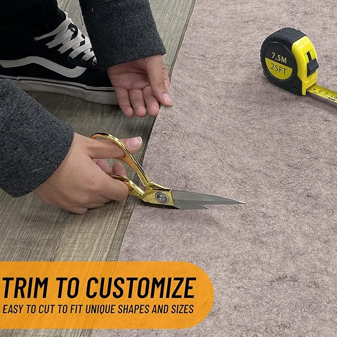 Ottomanson 3' x 11' Non-Slip Rug Pad Gripper 1/4 Inch Thick Dual Surface Felt + Rubber Gripper - Safe for All Floors, Brown