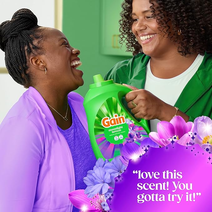Gain Liquid Laundry Detergent with Odor Defense, Moonlight Breeze Scent, Laundry Soap For HE Washing Machines, 132 fl oz, 100 Loads (Packaging May Vary)
