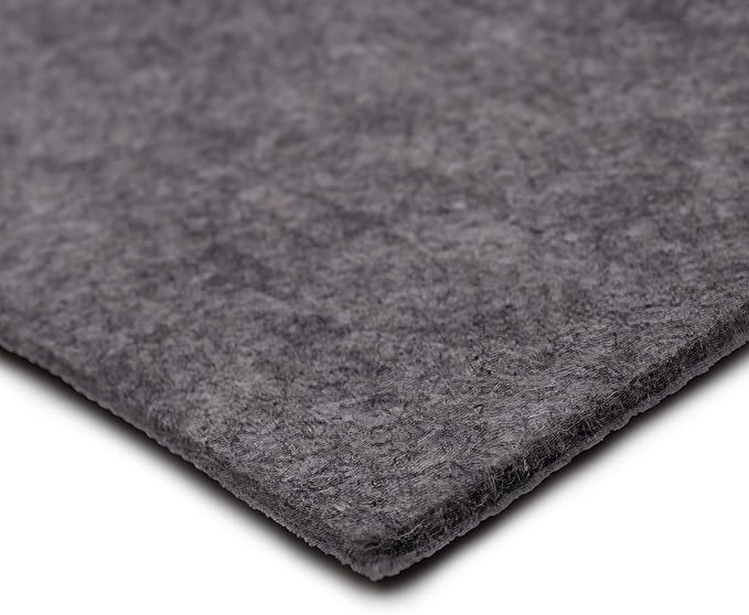 Mohawk Home 10' x 14' Premium Luxury Non Slip Rug Pad 1/4 Thick Dual Surface Felt + Rubber Gripper - Safe for All Floors, Synthetic Fiber, Grey