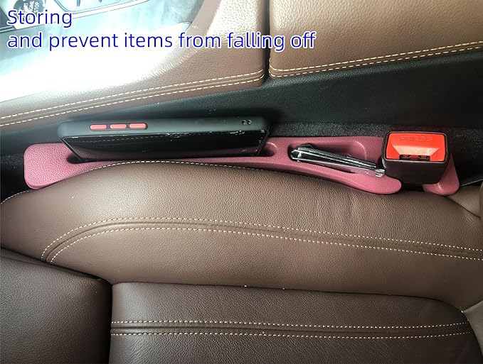 AxelNex Universal Car Seat Gap Filler, Storage Organizer for Vehicle Console Side Pockets (Red)
