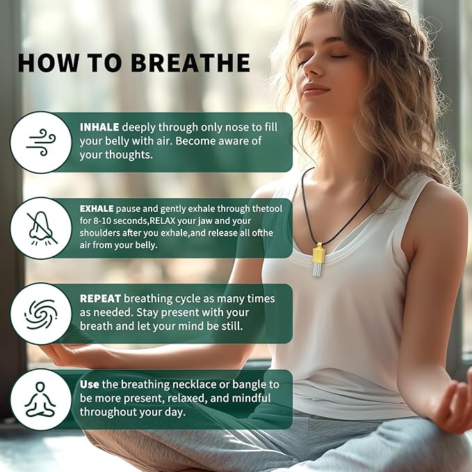 528 hz Meditation Necklace Breathing Necklace Frequency Sound Healing Devices Calm Mindfulness Tool 528 hz Whistle Relaxation,Stress Reduction and Concentration by Adjusting The Breathing