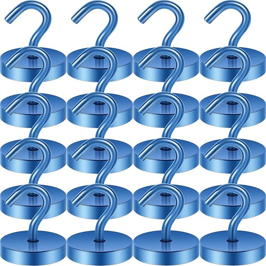 Neosmuk Magnetic Hooks, Cruise Ship Essentials, 120lb+ Heavy Duty Magnetic Hooks for Cruise Cabins, Refrigerator, Grill, Hanging, and Travel | Extra Strong Must-Haves Magnet Hook,Navyblue,Pack of 20
