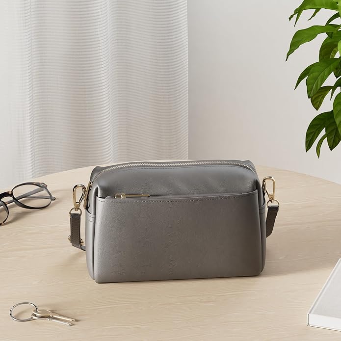 FashionPuzzle Triple Zip Small Crossbody Bag