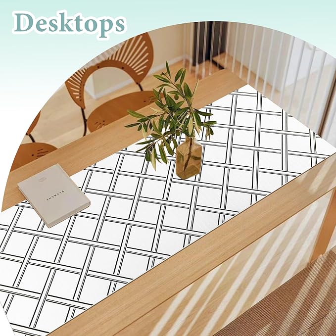 Drawer and Shelf Liner for Kitchen Cabinet: 17 in X 20 Ft Non Slip Waterproof Shelf Paper Non Adhesive Refrigerator Liners Black and White Squares Easy Liners for Bathroom