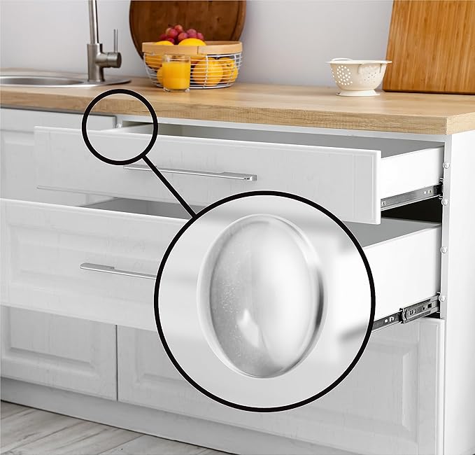 Slipstick Premium Cabinet Door Bumpers 1/2” Round Clear Adhesive Pads, Cabinet Stoppers, Rubber Bumpers for Drawers, Cupboards, Cutting Boards, Glass Tops, Picture Frames, Furniture, 20 Dampers