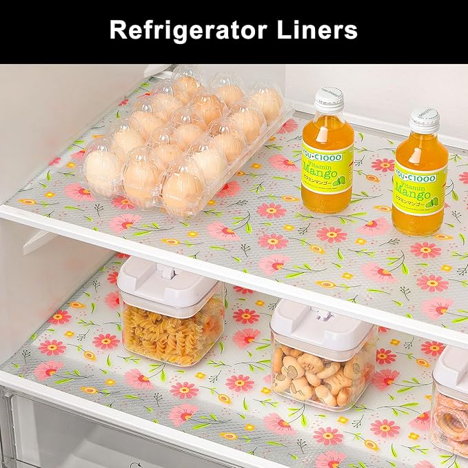Cooyes Shelf Liner - Premium Non-Adhesive Cabinet & Drawer Liner for Kitchen - Waterproof Shelf Paper with Modern Pattern - Durable EVA Cabinet Mat - Easy to Cut (11.8" W x 118" L)
