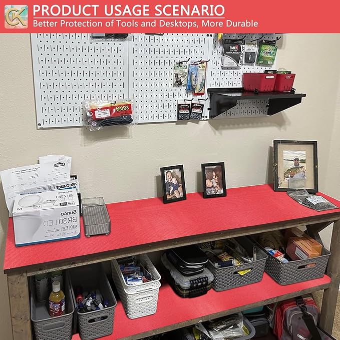 Foam Toolbox Liner Shelf Liner, Thickened Durable Pad Tool Box Mat for Protecting Your Tools, Work Surfaces, Garage, Chest -Red 3mm Thickness, 16 inch*6 ft