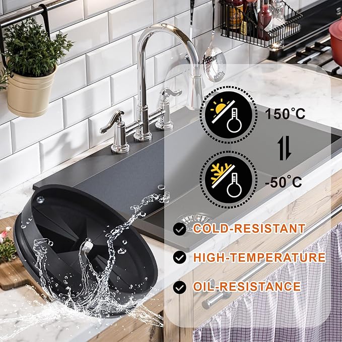 Garbage Disposal Splash Guards, 3 3/8" Kitchen Sink Splash Guard, QCB-AM Garbage Disposal Stopper (2)