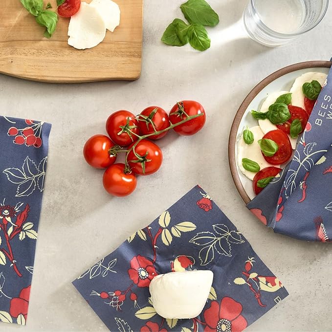 Bee's Wrap Beeswax Wraps for Food - Bread Wrap - Made in USA Reusable Bread Storage Bags - Organic & Eco-Friendly Alternative to Aluminum Foil, Sourdough Bags & Plastic Wrap, Botanical