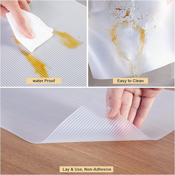 Shelf Liner, 17.5 Inches x 20 FEET Non-Slip Kitchen Cabinet Liner, Washable Oil-Proof Non-Adhesive Contact Paper for Kitchen Drawer, Cabinet, Shelves, Refrigerator, Storage, Desks, coutertops
