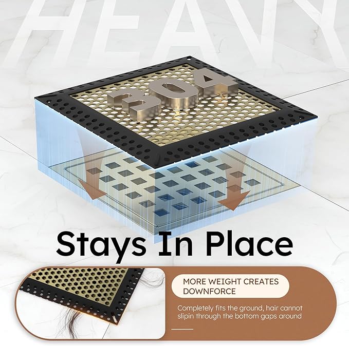 Not Moving Shower Drain Hair Catcher,Effective Hair Catcher Shower Drain,Square Flat Shower Drain Cover Protector Filter,Efficient Drainage,Hair Trap Stopper