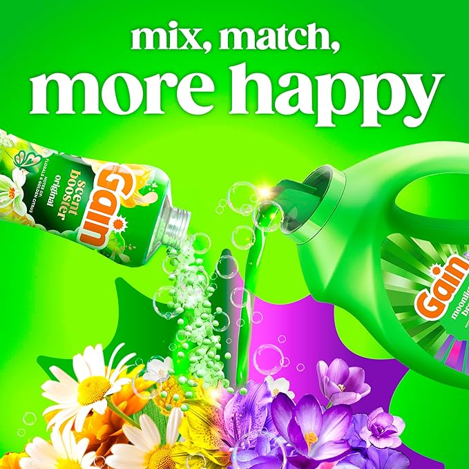 Gain Liquid Laundry Detergent with Odor Defense, Moonlight Breeze Scent, Laundry Soap For HE Washing Machines, 60 fl oz, 45 Loads, Pack of 2 (Packaging May Vary)