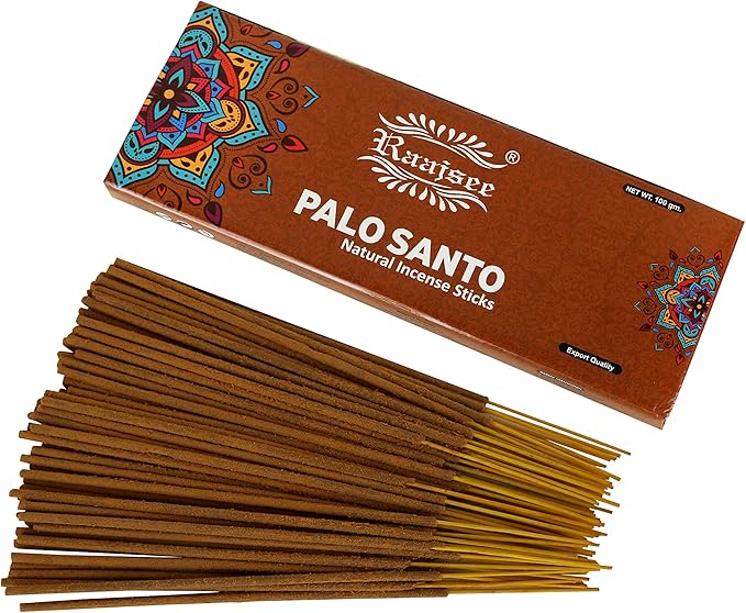 Raajsee Palo Santo Incense Sticks 100 gm Pack-100% Pure Organic Natural Hand Rolled Free from Chemicals-Perfect for Church,Aromatherapy,Relaxation,Meditation,Positivity & Sensual Therapy