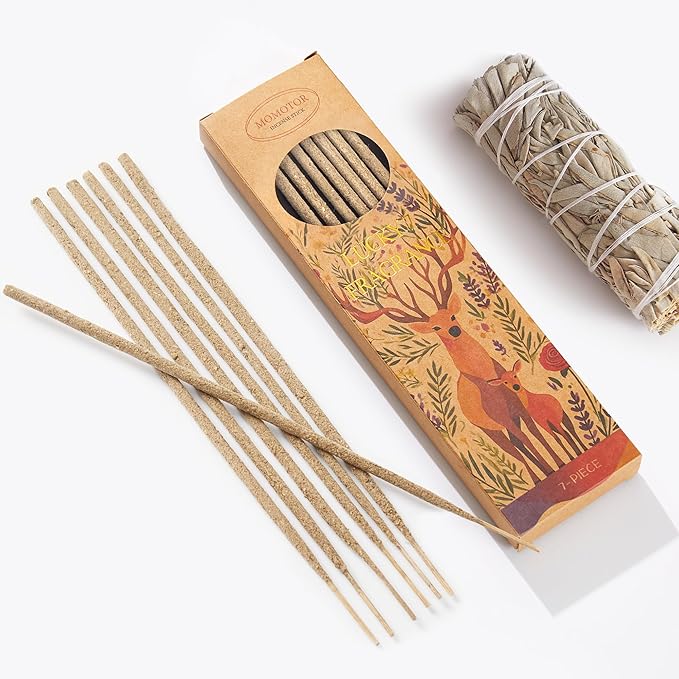White Sage Incense Sticks – Handmade Natural Incense Sticks for Removing Negative Energy, Air Purification, Meditation, Spiritual Use and Stress Relief Gifts
