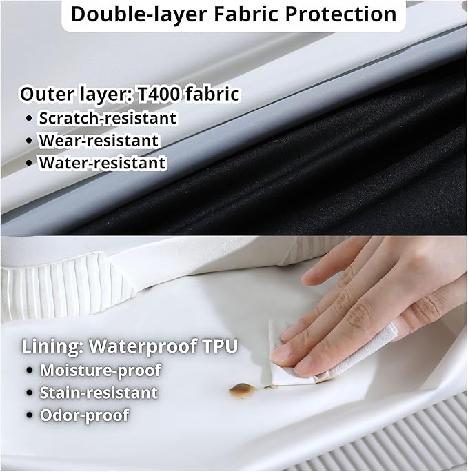 tianzong 2 Pack Double-Layer Fabric Wide-Opening Waterproof Travel Shoe Bag with Comfortable Handle (White)