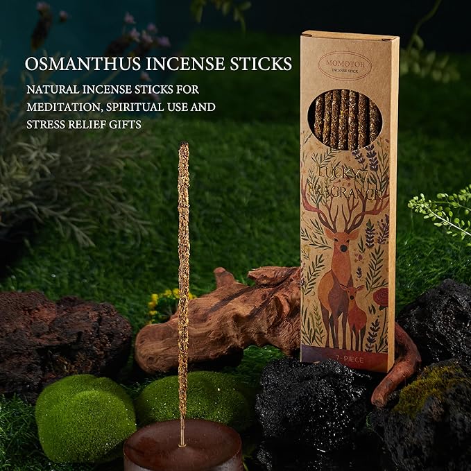 Osmanthus Incense Sticks – Natural Incense Sticks for Meditation, Spiritual Use and Stress Relief Gifts, Handmade for Air Purification